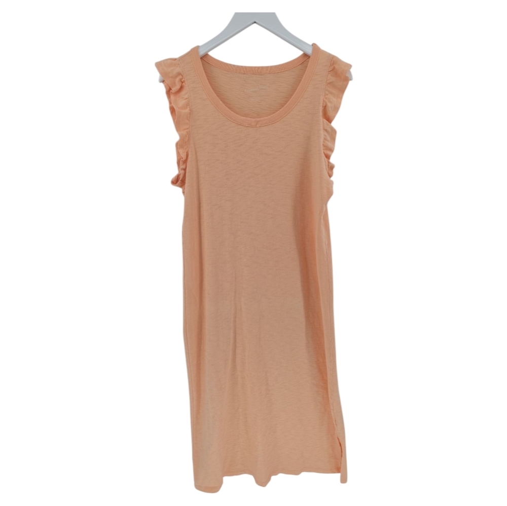 Universal Thread 100% Cotton Peach Ruffle Sleeve Maxi Dress Size Large